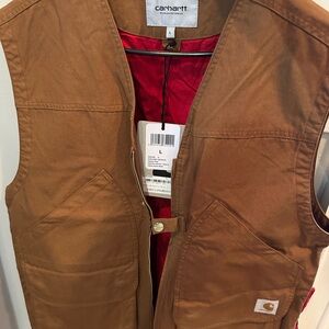Carhartt Brown Vest with Red Lining